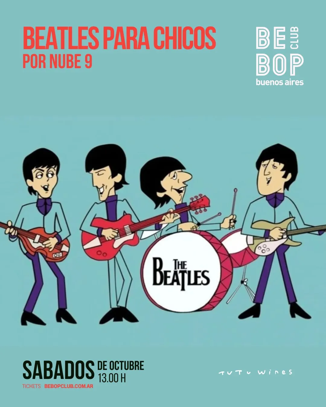 Afiche de Beatles para chicos, por Nube 9