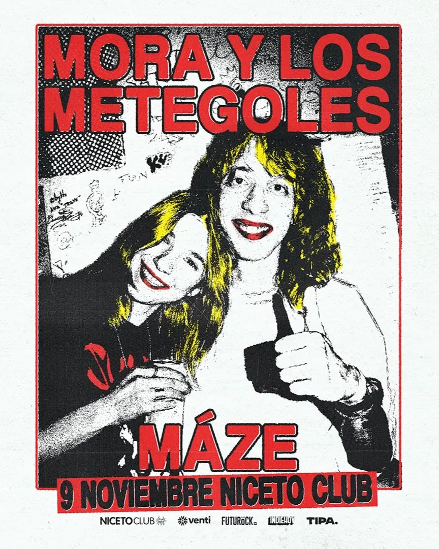 Afiche de Máze + Mora y los Metegoles