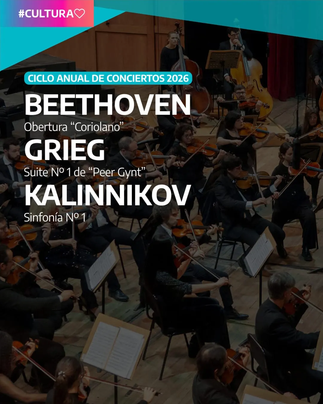 Ciclo Anual de Conciertos: Beethoven, Grieg y Kalinnikov