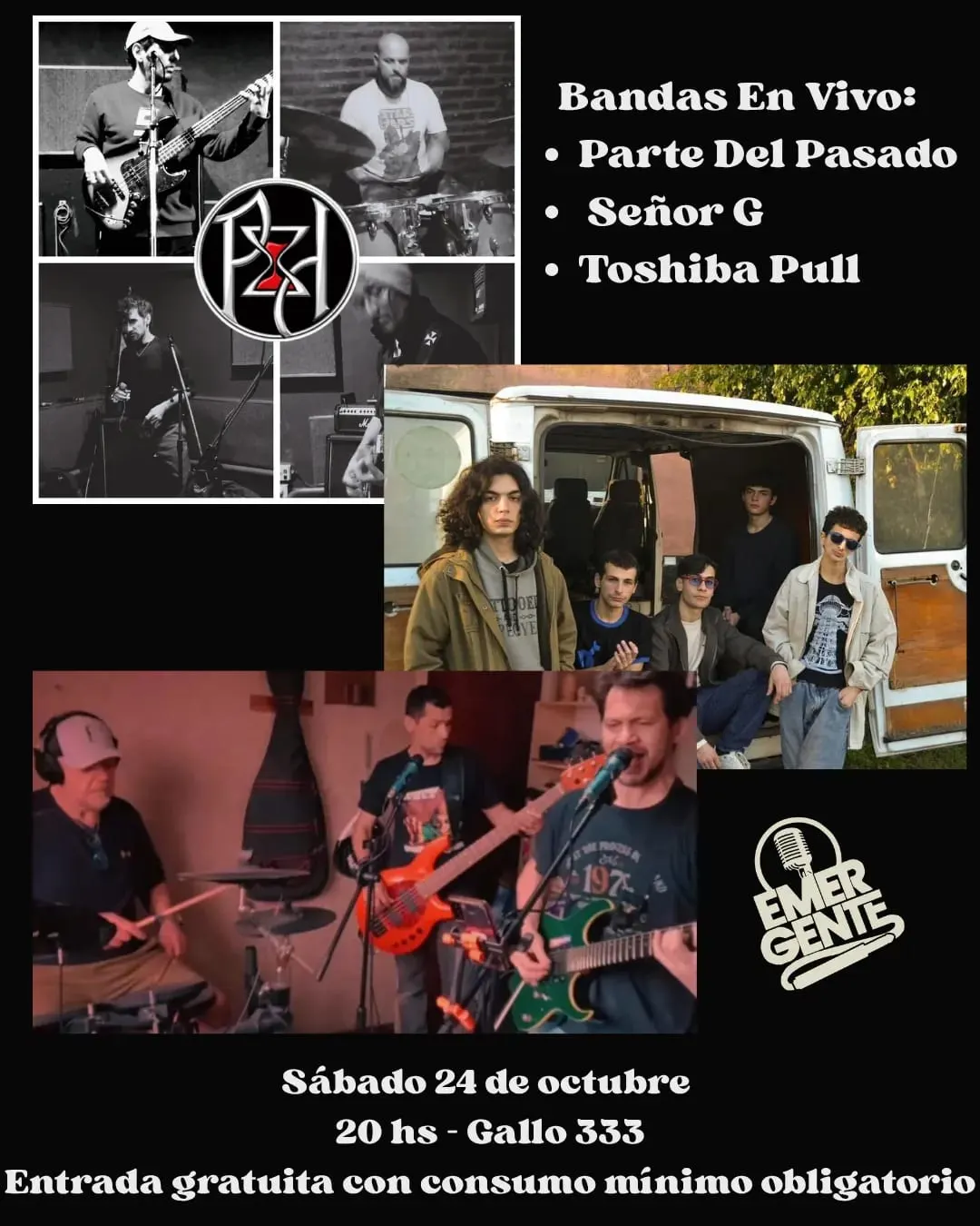 Parte del Pasado + Señor G + Toshiba Pull en El Emergente