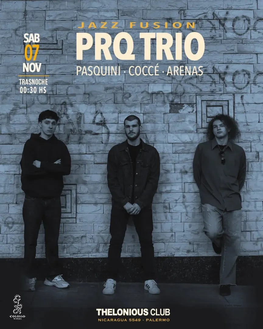 Sábado trasnoche: PQR Trío, jazz fusión