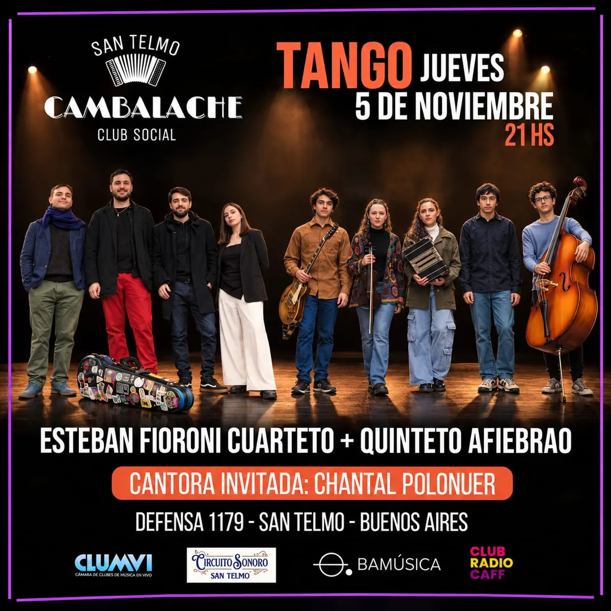 Tango x 2: Esteban Fioroni Cuarteto y Quinteto Afiebrao
