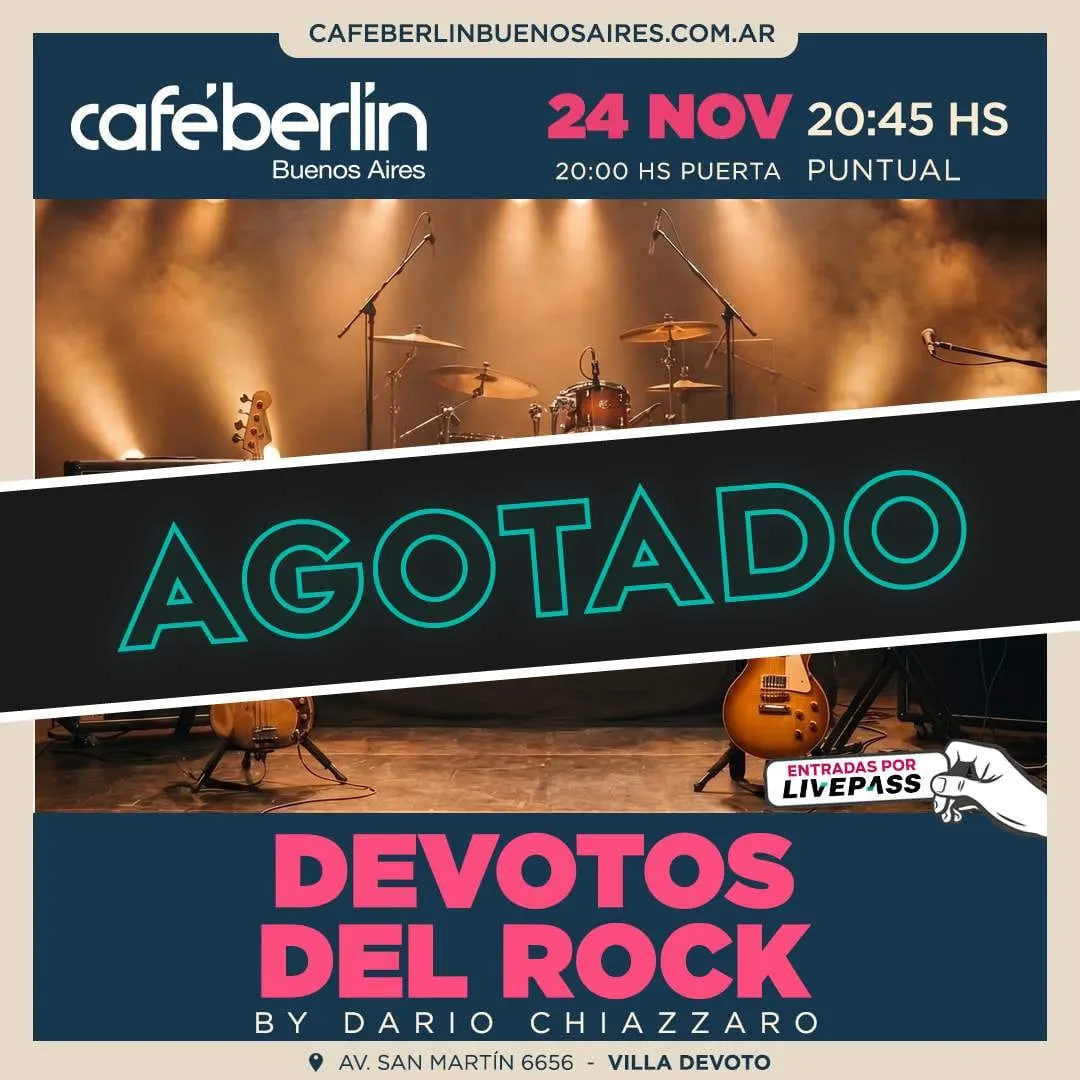 Afiche de Devotos del Rock en Café Berlín