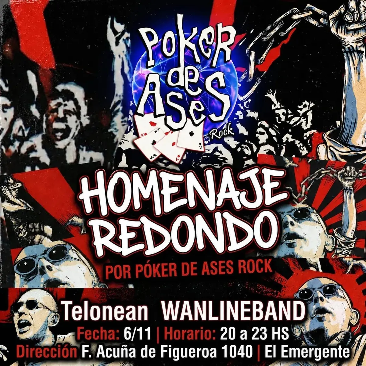 Homenaje redondo por Poker de Ases Rock