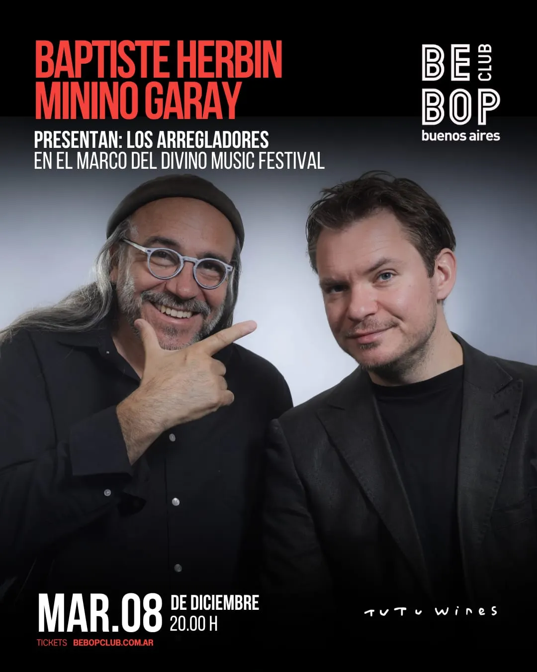 Afiche de Baptiste Herbin y Minino Garay presentan Los arregladores
