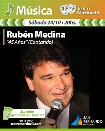 Afiche de Rubén Medina — 45 años cantando