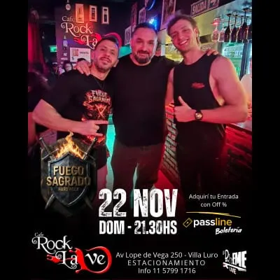 Afiche de Fuego Sagrado en Café Rock La Ve