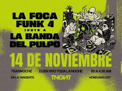 Afiche de La Foca Funk4 + La Banda del Pulpo