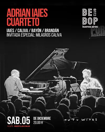Afiche de Adrián Iaies Cuarteto con Milagros Caliva