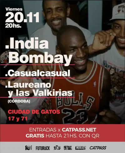 Afiche de India Bombay, Casualcasual y Laureano y las Valkirias