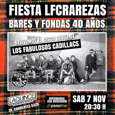 Afiche de Fiesta LFCRarezas - Los Fabulosos Cadillacs