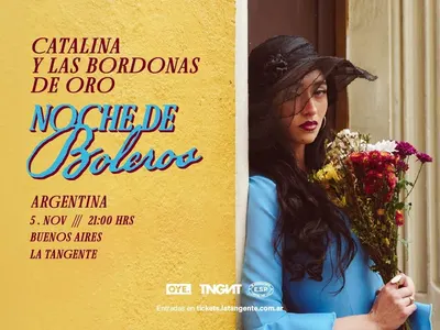 Afiche de La noche de boleros de Catalina y Las Bordonas de Oro