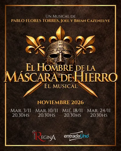 Afiche de El hombre de la máscara de hierro, el musical