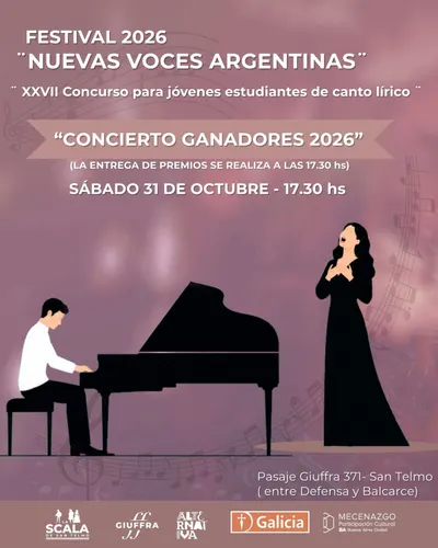 Afiche de Concierto ganadores 2026 — Nuevas Voces Argentinas