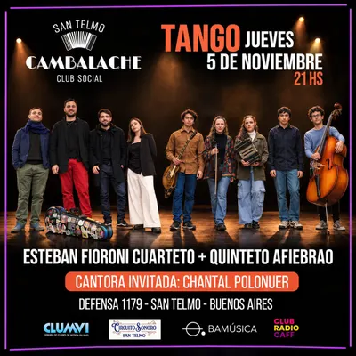 Afiche de Tango x 2: Esteban Fioroni Cuarteto y Quinteto Afiebrao