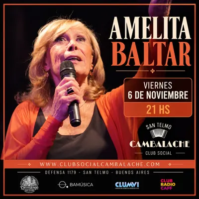 Afiche de Amelita Baltar en vivo