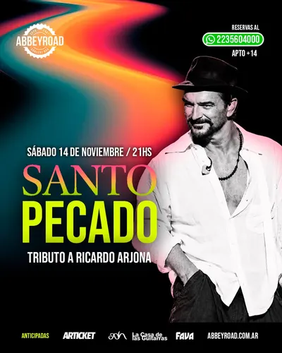 Afiche de Santo Pecado: tributo a Ricardo Arjona