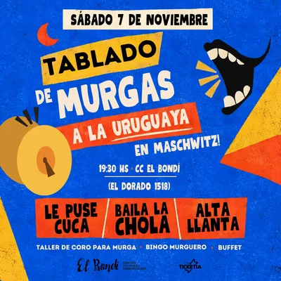 Afiche de Tablado de murgas a la uruguaya en Maschwitz