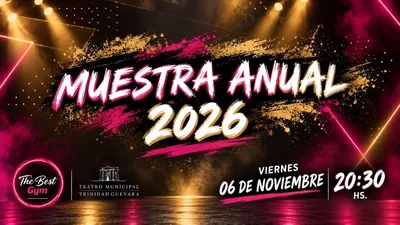 Afiche de Muestra anual 2026 — The Best Gym Luján
