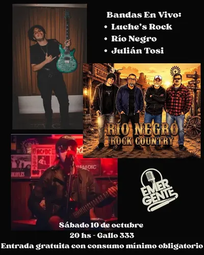 Afiche de Luche’s Rock + Río Negro + Julián Tosi en Gallo 333