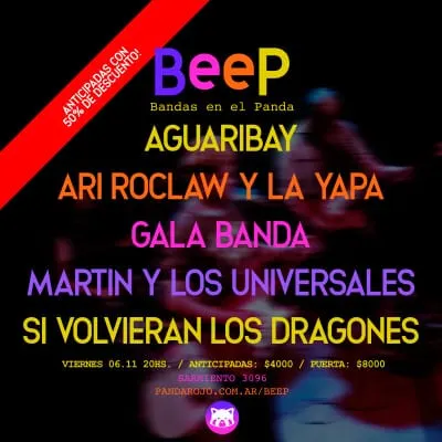 Afiche de BeeP: Bandas en el Panda - 6 de noviembre de 2026