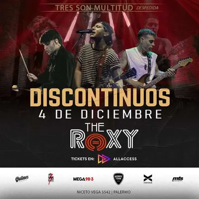 Afiche de Discontinuos en The Roxy Live