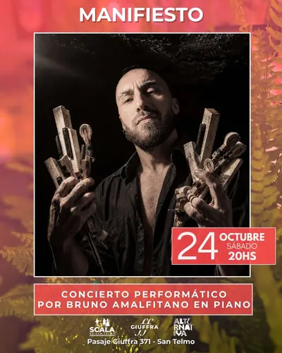 Afiche de Manifiesto — Concierto performático por Bruno Amalfitano