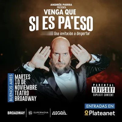 Afiche de Andrés Parra: Venga que sí es pa’ eso