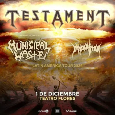 Afiche de Testament + Municipal Waste + Immolation