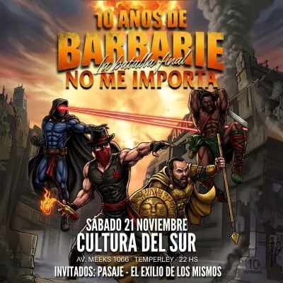 Afiche de 10 años de Barbarie (La batalla final)