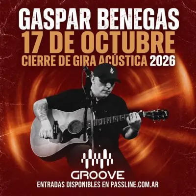 Afiche de Gaspar Benegas: Cierre de gira acústica 2026