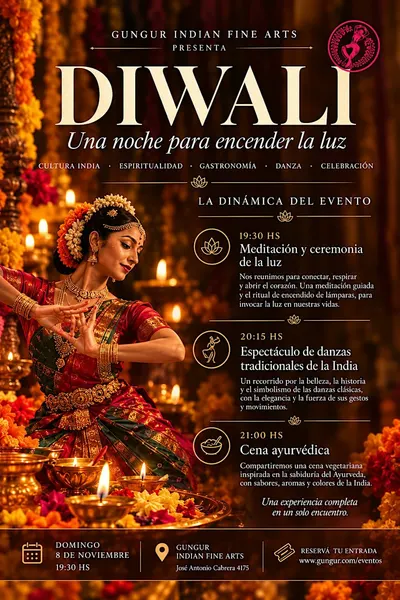 Afiche de Diwali: Celebración del festival de las luces