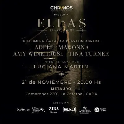 Afiche de Ellas: piano y voz