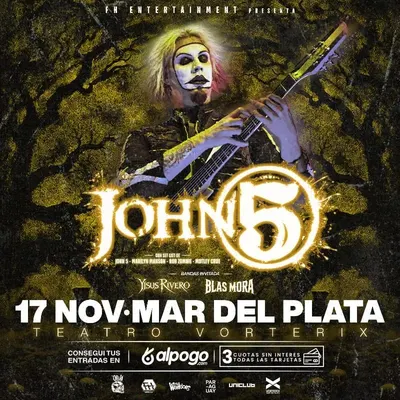 Afiche de John 5 en Mar del Plata