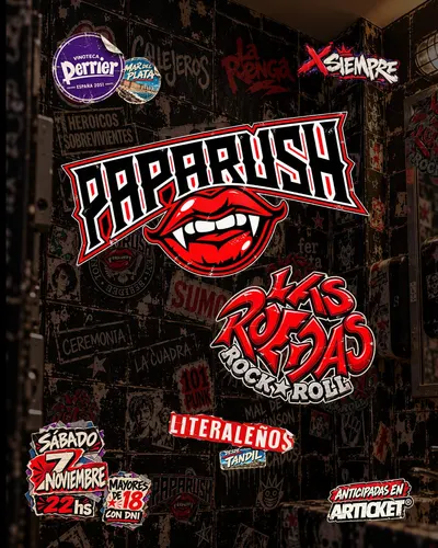 Afiche de Papá Rush y Las Ruedas en Vinoteca Perrier